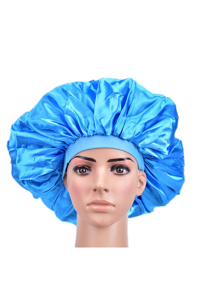Choice4 light blue 45cm Diameter Big Size Satin Silk Bonnet, Night Sleeping C...