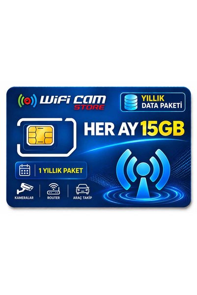 wifi cam 4g Yıllık Data Sim Kart Her Ay 15gb 4G 4Lü Kameralar İçin Yeterlidir