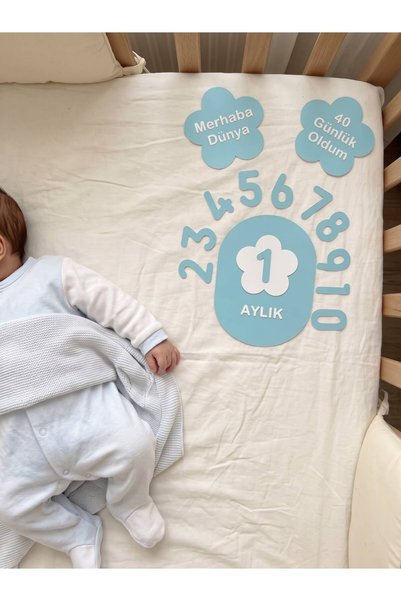 Genel Markalar Bebek Aylık Fotoğraf Çekim Kartları - Yenidoğan - 40 Günlük - ...