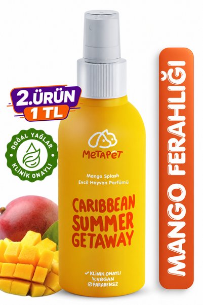 Metapet Doğal Köpek Parfümü Mango Ferahlığı, Organik Koku Giderici Sprey, Evc...