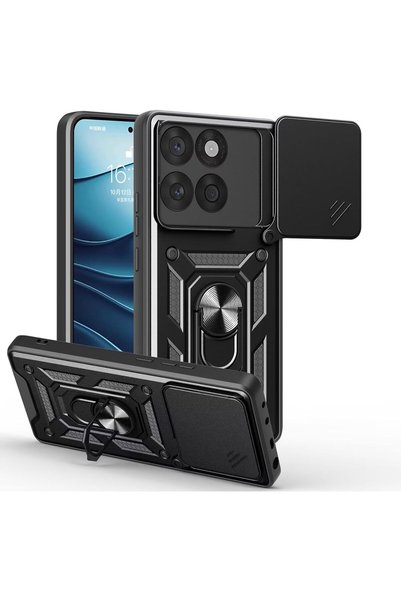 Aiyando Husa pentru Motorola Edge 60 Pro Ring Armor Kickstand Tough Rugged Co...