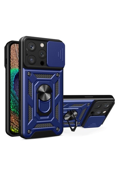 Aiyando Husa pentru iPhone 16 Pro Ring Armor Kickstand Tough Rugged Cover cu ...