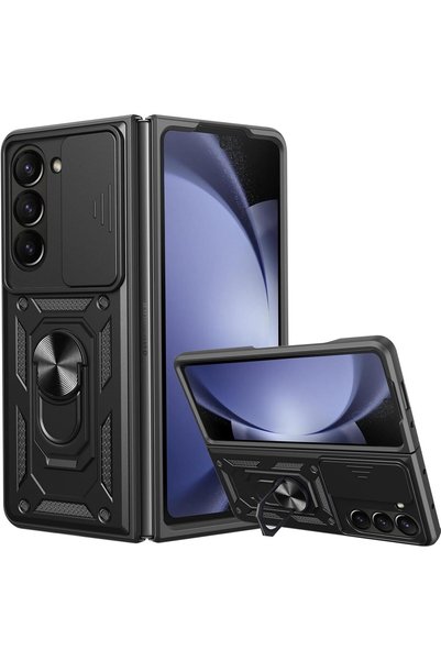Aiyando Husa pentru Samsung Galaxy Z Fold 6 cu inel Ring Armor Kickstand Toug...