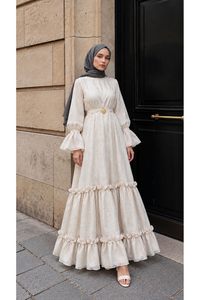 MISEY BOUTIQUE ÖZEL TASARIM KUAŞKLI ŞİFON ELBİSE