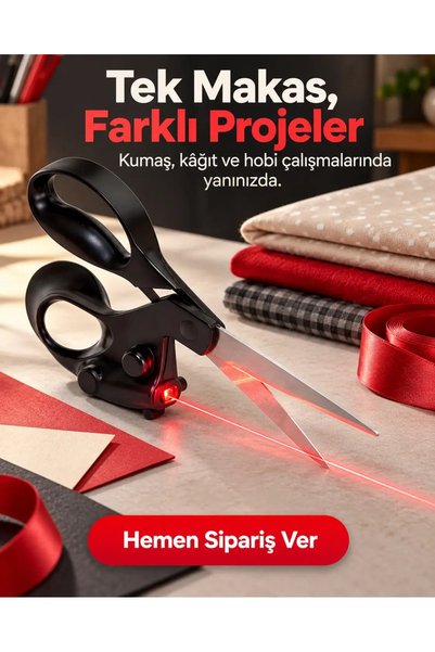 fenomex Lazer Makas Işıklı Kesim Kılavuzu Dikiş ve El İşi Makası