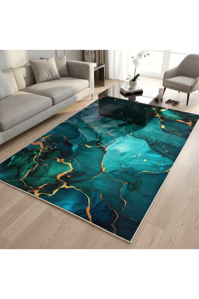OEM Covor cameră antiderapant, 200x300 cm, Modern Abstract Marmorat