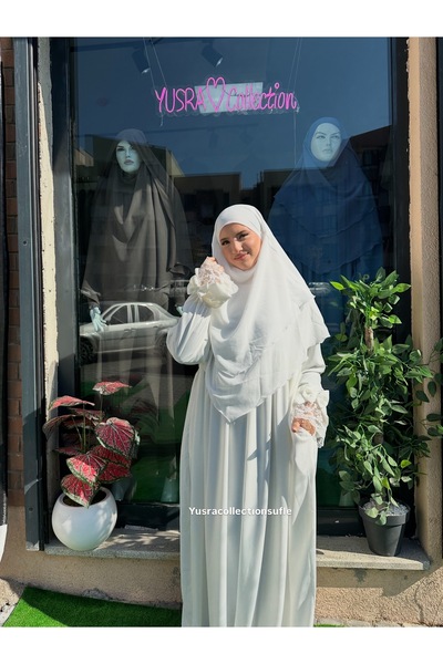 Yüsra Collection طقم عباءة إيرفا وسروال قصير من قطعتين مقاس 2 بوصة