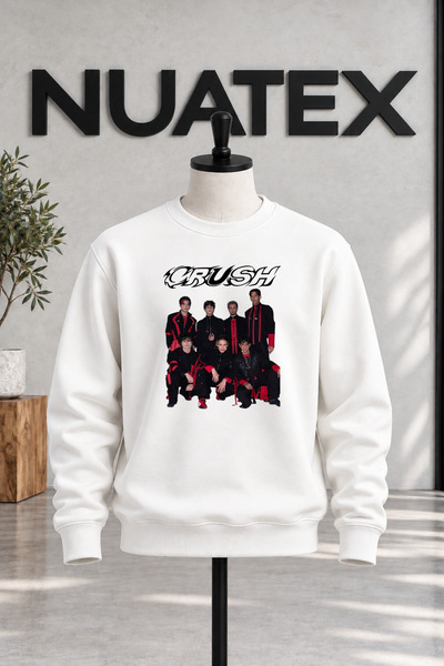 NUATEX Crush Printed 3 Thread Ribbed Regular Fit Sweatshirt