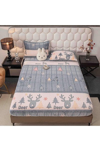 OEM Stretchy bed cover, cocolino, 230x250 cm, 2 Pillow, Deer