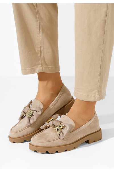B T Shoes Mocasini cu talpa groasa Desana kaki