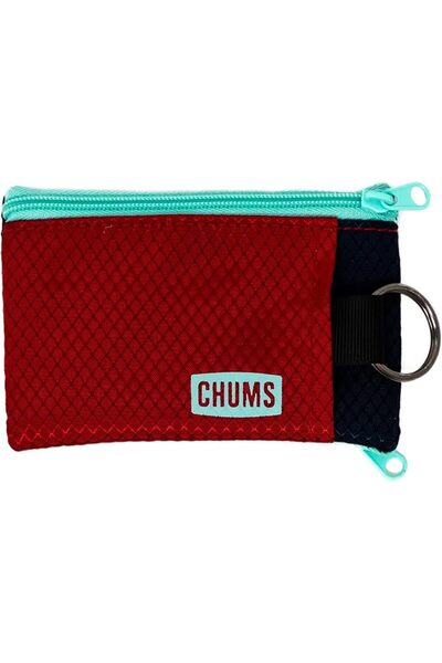 chums محفظة سيرف شورتس - محفظة خفيفة الوزن بتصميم بسيط مع سحاب ونافذة شفافة ل...