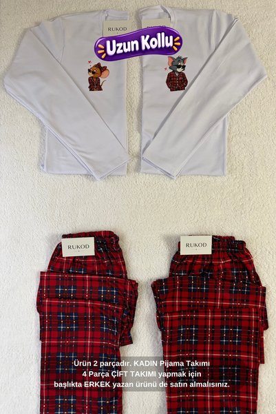 RUKOD Women's Single White Long-Sleeved Mouse Pajamas (the Woman's Version of...