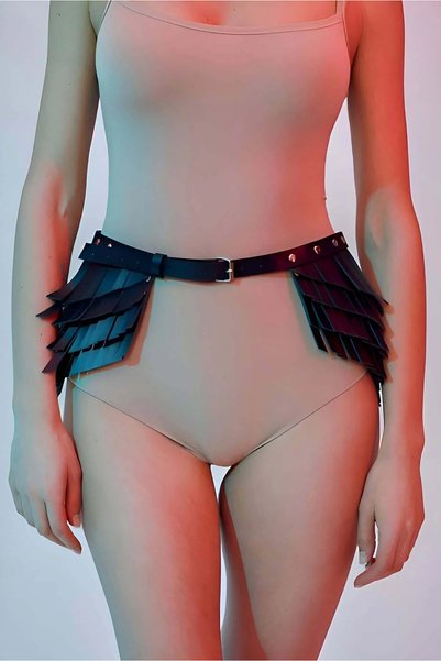 Angels Passion Layered Sequin Detailed Waist Belt