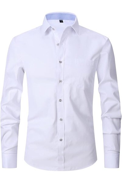 GENERAL Men's French Cuff Dress Shirt Slim Fit Formal Business Button Down Sh...