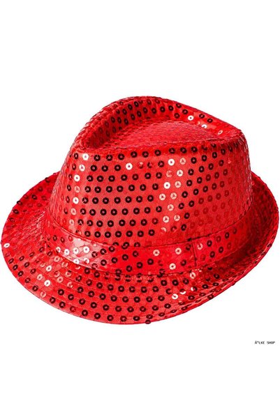 ZERO LAND Ilkestor Disco Red Sequined Fedora Hat (204405) Adult Size