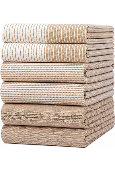 Bumble Towels مناشف مطبخ للشاي - مجموعة من 6 قطع - قطن فاخر ناعم ومتين مغزول ...