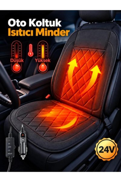 WEHHLER FORD F-MAX 2014-2025 ISITMALI KOLTUK MİNDERİ SİYAH 24VOLT -ISI AYARLI