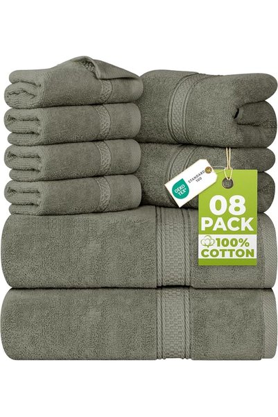 Utopia Towels 8-Piece Premium Towel Set, 2 Bath Towels, 2 Hand Towels, and 4 ...