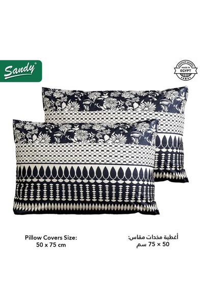 Sandy Premium Quality Flat Sheet and Pillowcases, Bed Sheet 3 Pieces Set (Full 205 x 243 cm), Soft & Breathable and Cooling, Black Gold 982