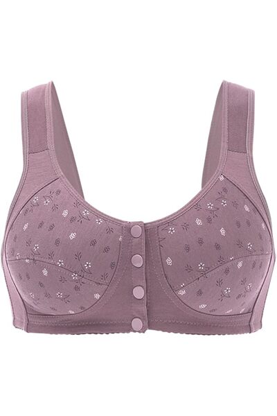 Dress Cici Front Open Bra for Elderly, Non-Padded Cotton Nursing Bra, Pull-On...
