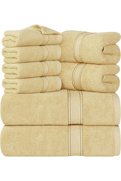 Utopia Towels طقم مناشف فاخر من 8 قطع، 2 منشفة استحمام، 2 منشفة يد، و4 مناشف ...