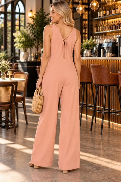 moonra collection Button Detail Thick Strap Cotton Jumpsuit