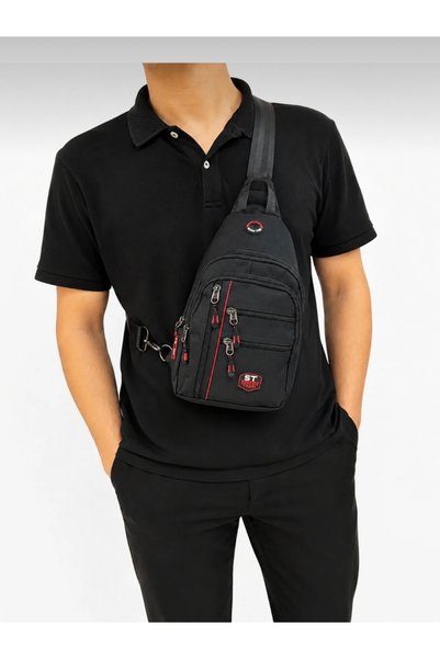 fao polo Seventeen Siyah Renk Orta Boy Çok Gözlü Sırt & Çapraz Göğüs & Omuz Ç...