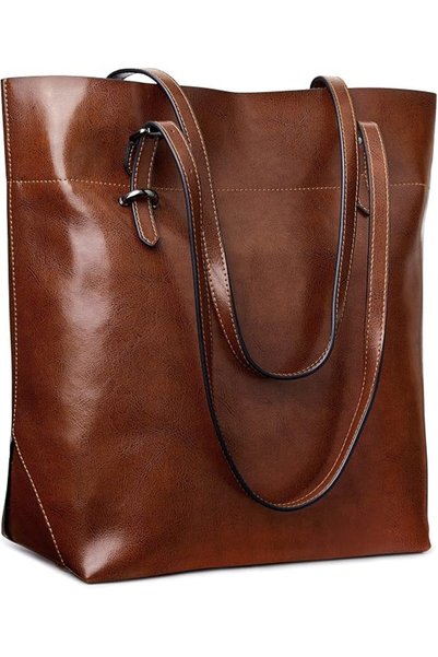 GENERAL S-ZONE Women Vintage Genuine Leather Tote Shoulder Bag Handbag Purse ...