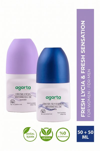 Agarta Kadın Fresh Lycia Roll-on + Erkek Fresh Sensation Roll-on 2x50 ml