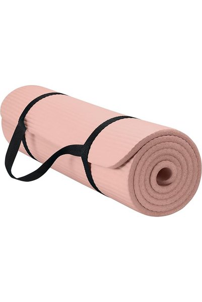 gaiam بساط يوغا سميك من إيسنشيالز للياقة البدنية والتمارين الرياضية مع حزام ح...