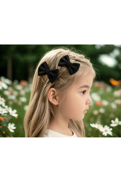 İPEKACOUTURE 2-Piece Velvet Bow Hair Clip for Girls and Babies