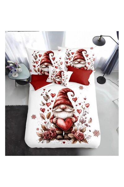 East Comfort Christmas Bedding Set, 6 Pieces, Finet, White, 200x230cm Duvet C...