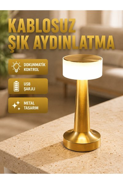 plentiful مصباح طاولة لاسلكي حديث مزود بمنفذ USB - تصميم بسيط، 3 مستويات سطوع...