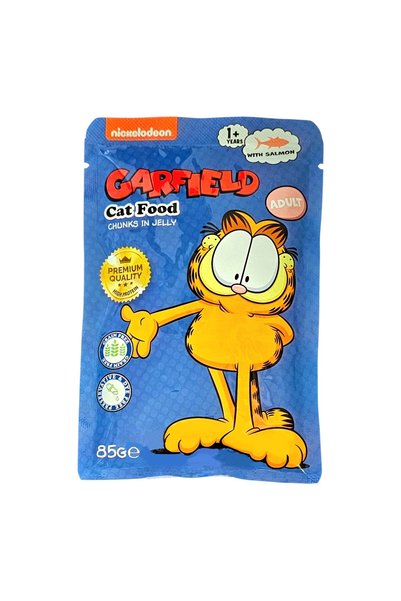 GARFIELD طعام رطب للقطط البالغة 85 جرام |   نكهة السلمون اللذيذة |   خدمة يومية مريحة