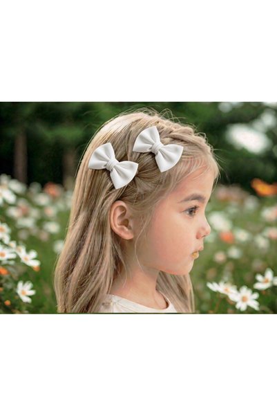 İPEKACOUTURE 2-Piece Velvet Bow Hair Clip for Girls and Babies