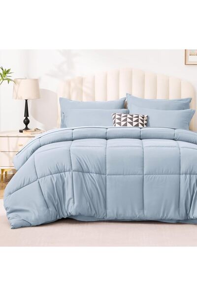 Love's cabin King Size Comforter Set Burnt Orange, 7 Pieces King Bed in a Bag...