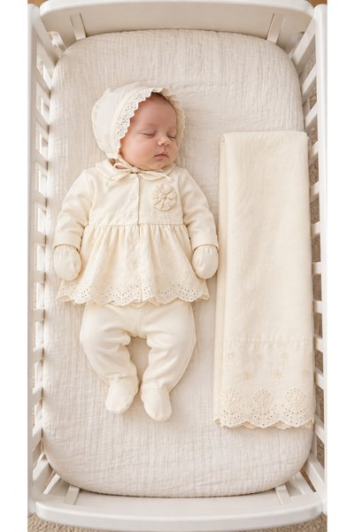 lisaloom baby & kids Ivy 100% Cotton 0–3 Months Floral Embroidered Baby Girl ...