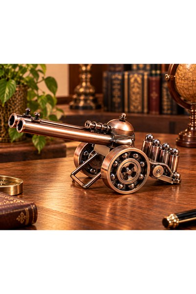 hediyeconcepti Antique Copper Colored Decorative Ball Cart Model Metal-Lookin...