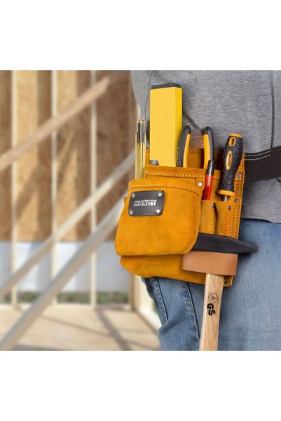 Alista Home Δερμάτινη ζώνη εργαλείων με 2 μεγάλες τσέπες και θήκες για καρφιά...