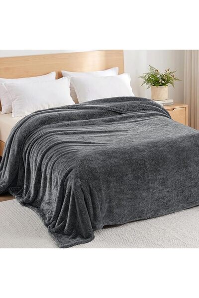 Exclusivo Mezcla Fuzzy Plush Fleece Bed Blanket Queen Size, Dusty Pink