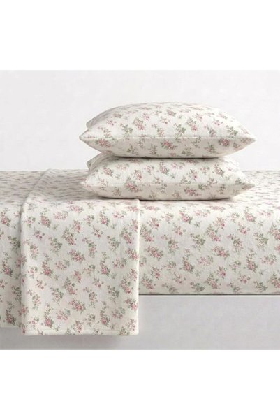 Laura Ashley الصفحة الرئيسية - مجموعة الفلانيل - طقم ملاءات - 100% قطن، فلاني...