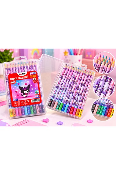 Fatih Hello Kids 12 Colors Dry Crayons with Hard Plastic Box – 18317