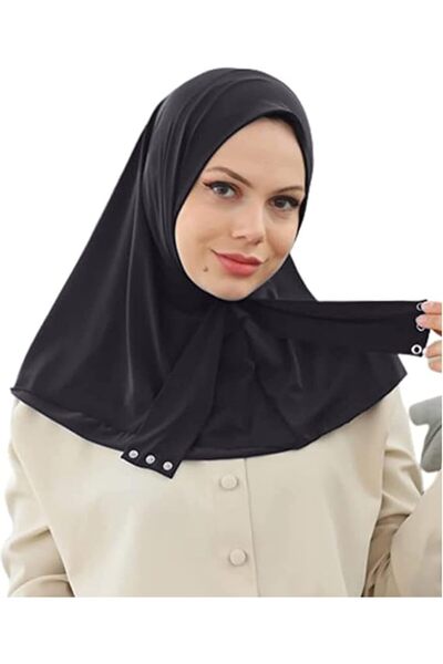 Aibearty حجاب نسائي فوري للمسلمات بتصميم عمامة مع مشبك إغلاق، غطاء رأس مسامي ...