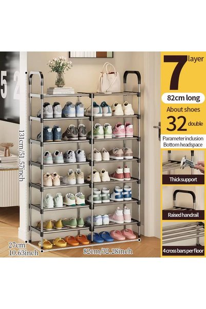 Suntec Μεταλλική Παπουτσοθήκη 7 Επιπέδων, 82 × 27 × 131 εκ., Οργανωτής για 32...