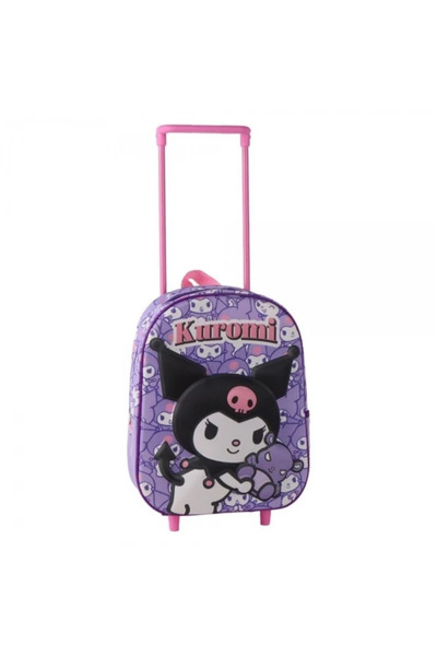 Cerda Ghiozdan gradinita Kuromi 3D, 25cm, 1 compartiment, tip troller, 25x30x...