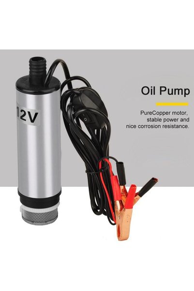 Depolife 12 Volt Mazot Yağ Aktarma Pompası Dc Mini Dalgıç Pompa Süzgeçli 51mm...