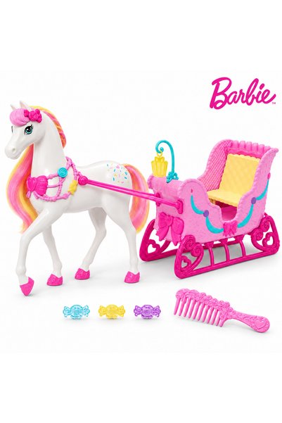 Barbie Set Spargatorul De Nuci Cu Papusa Cal Si Sanie Cadou Craciun Aniversar...