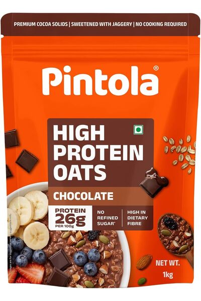 Pintola 25G High Protein OATS Chocolate (1 kg (Pack of 1)), No Refined Sugar,...