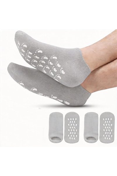 KASTWAVE 11in Large Silicone Moisturizing Socks for Dry Cracked Feet Men, 2 P...