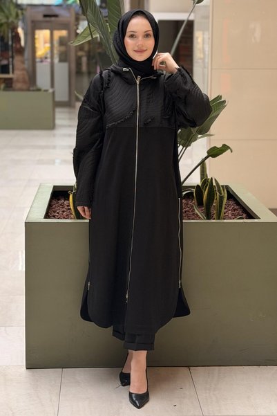Ceremony قبعة لونا بغطاء للرأس وسحاب أمامي
